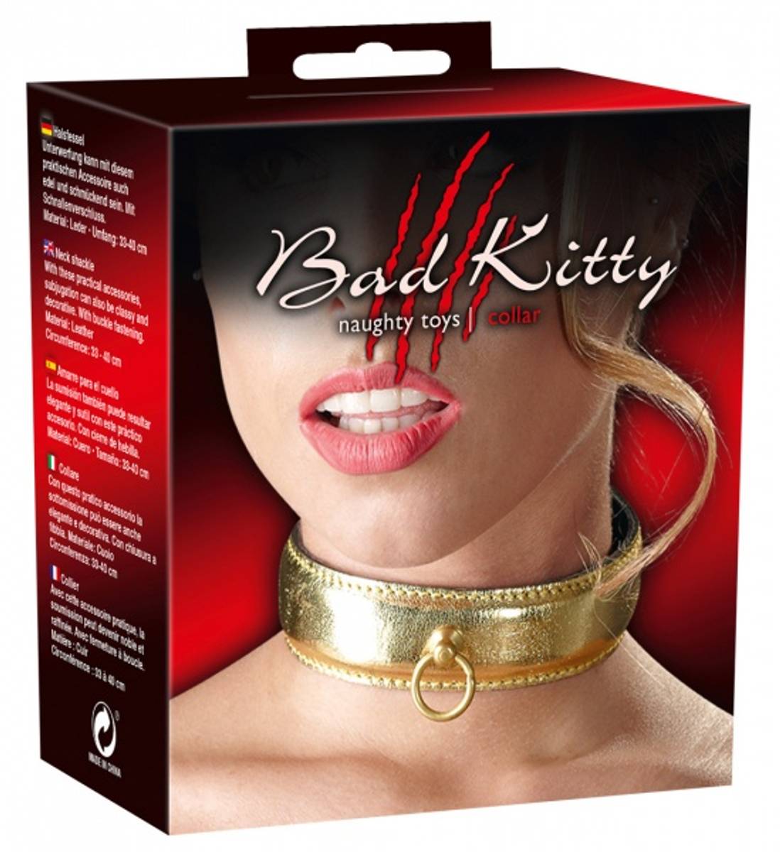 Bad Kitty - Collar - Leather Gold