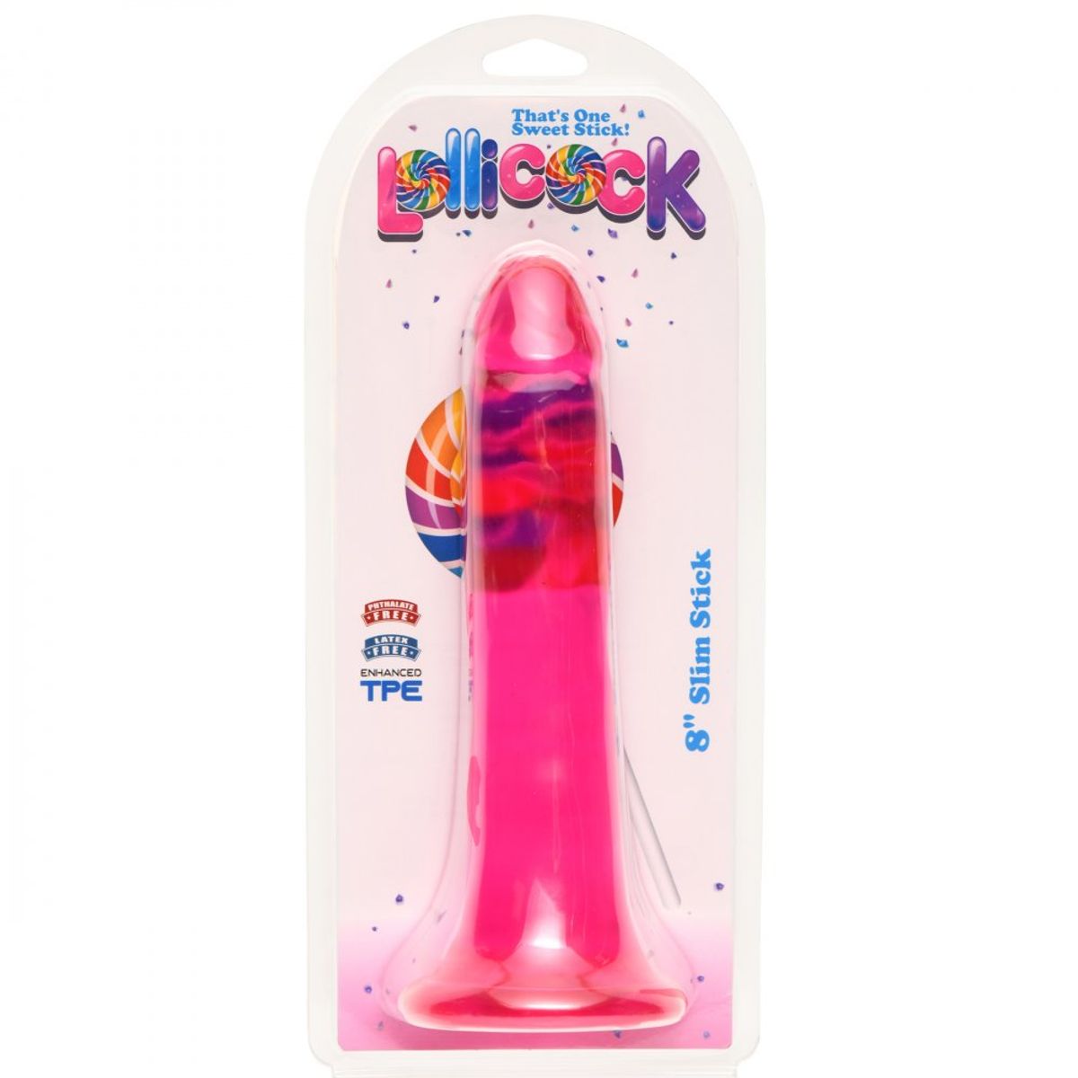 Lollicock - 8 Inch Slim Stick Cherry Ice Dildo